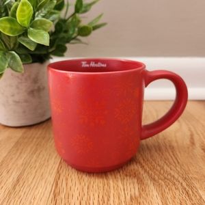 Tim Hortons 2021 Collectible Matte Red Snow Flake Mug